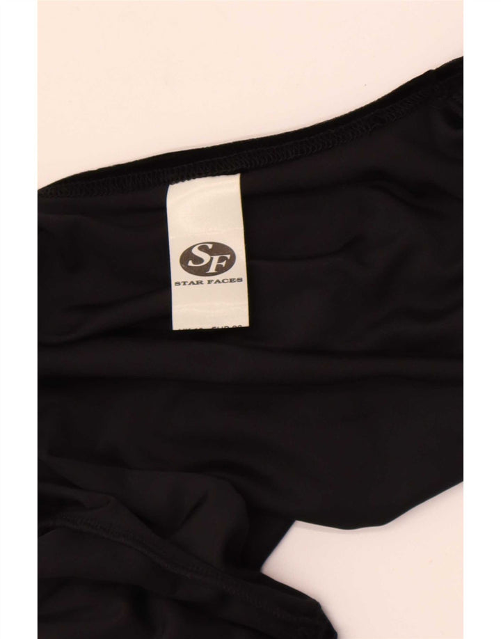 Vintage dame velour Bolero Top UK 10 Lille sort polyester