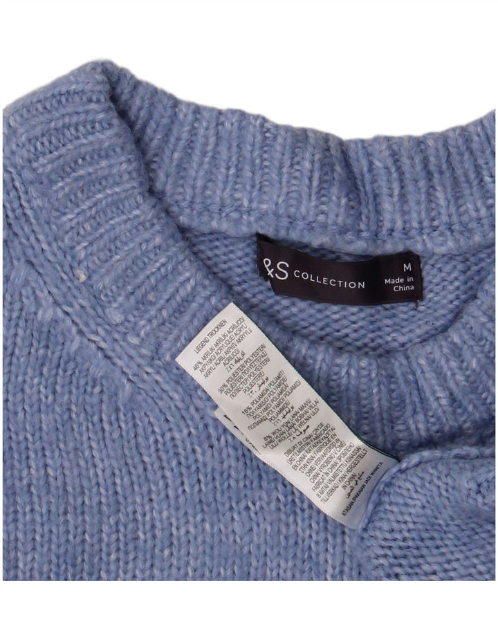 MARKS & SPENCER Dame sweater med rund hals DK 14 Medium Blue