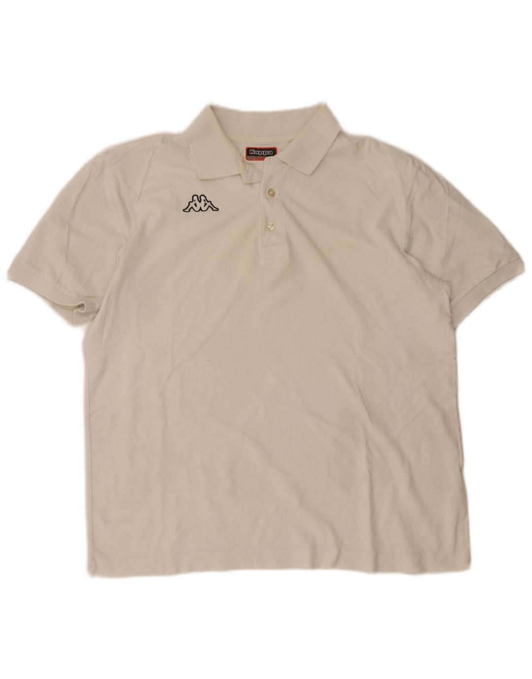Kappa herre poloshirt XL hvid bomuld