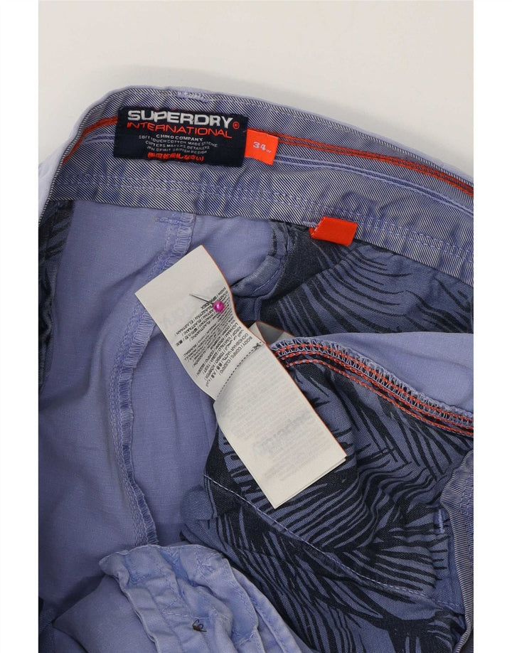 Superdry Chino Shorts til mænd W34 Large Purple Bomuld