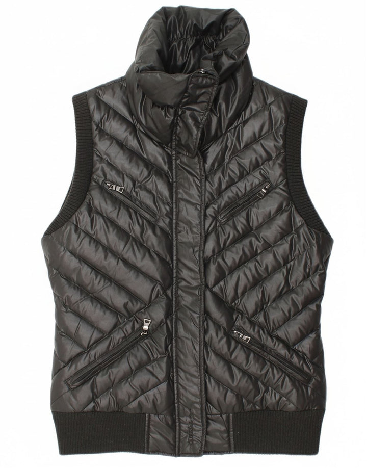 GUESS Womens Padded Gilet UK 14 Medium Black Polyester