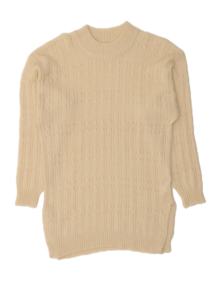 VINTAGE Womens Turtle Neck Jumper Sweater UK 14 Large Off White Vintage Vintage and Second-Hand Vintage from Messina Hembry 