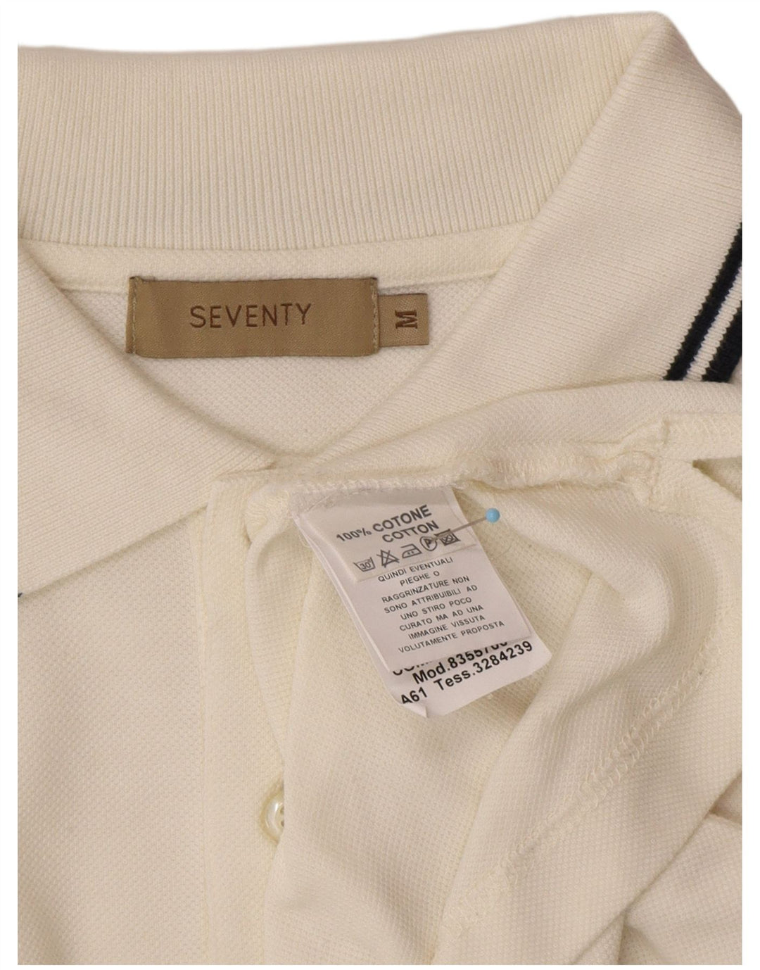 SEVENTY Herre poloshirt Medium Off White Bomuld