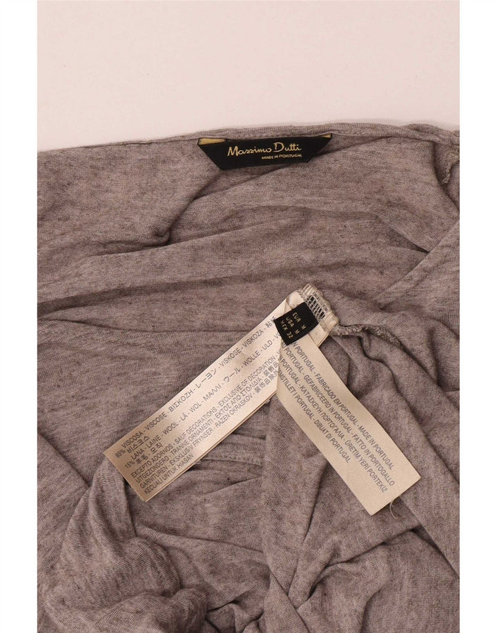 Massimo Dutti Dame Top 3/4 ærmer UK 12 Medium Grey Viscose