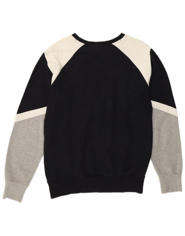 Ellesse Womens Grafisk Sweatshirt Jumper UK 10 Small Black Colourblock