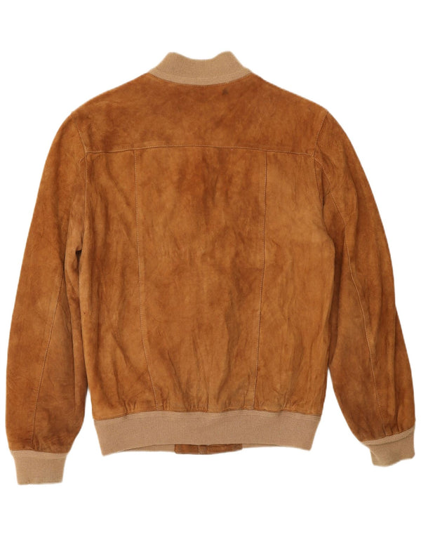 VINTAGE Bomberjakke i ruskind til mænd UK 36 Small Beige