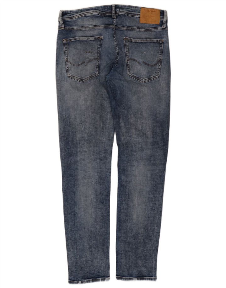 JACK & JONES Herre GLENN Distressed Slim Jeans W34 L32 Blå Bomuld