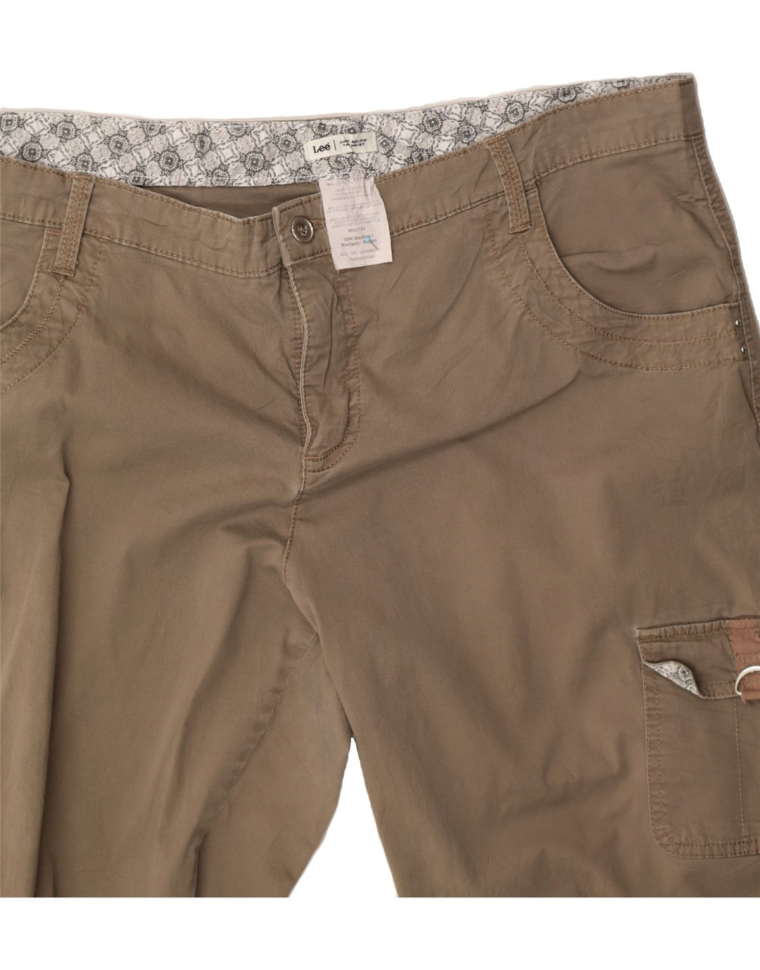 LEE Womens Capri Cargo Trousers US 18 2XL W40 L20 Grey Cotton Vintage Lee and Second-Hand Lee from Messina Hembry 