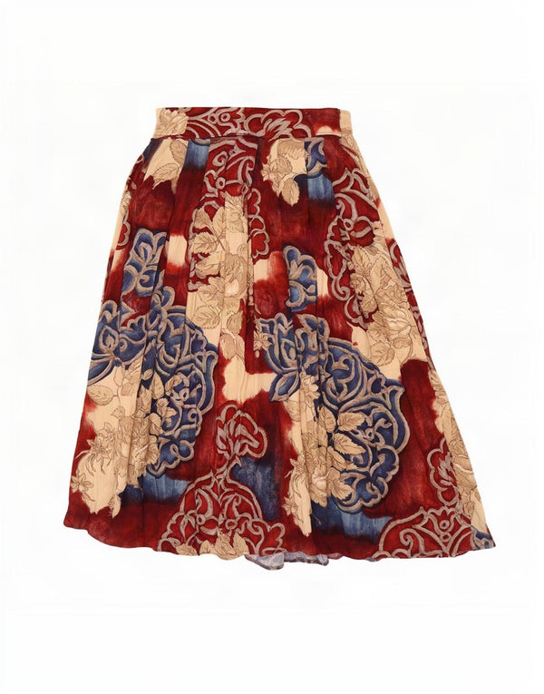 Pippa Dee Kvinder Plisseret Flared Skirt UK 12 Medium W28 Multicolored Floral