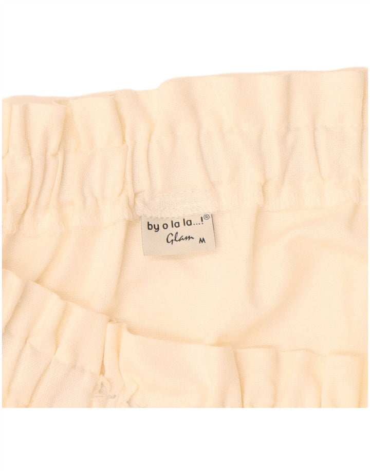 VINTAGE Dame Langærmet Off Shoulder Kjole UK 12 Medium Off White Linned