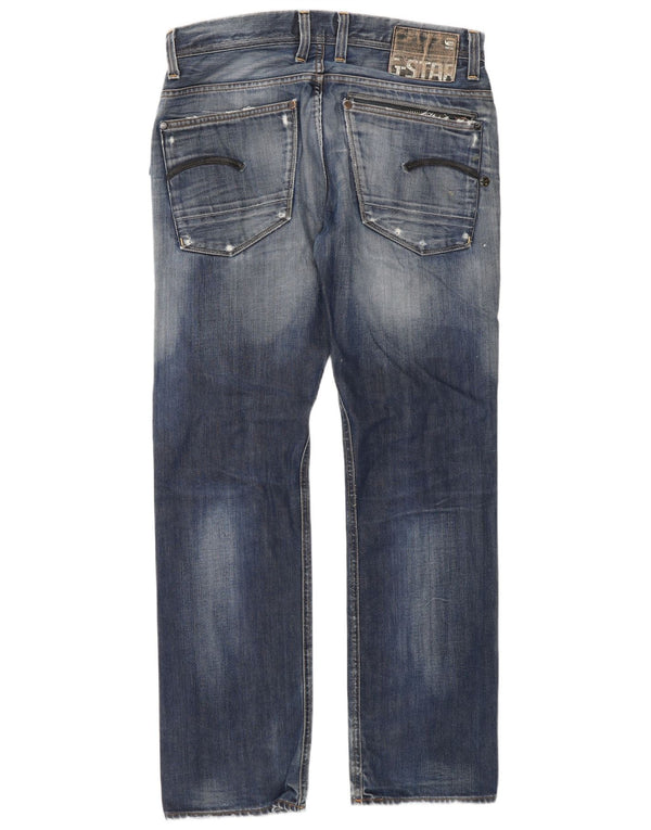 G-Star Herre Distressed Straight Jeans W33 L32 Blå Bomuld