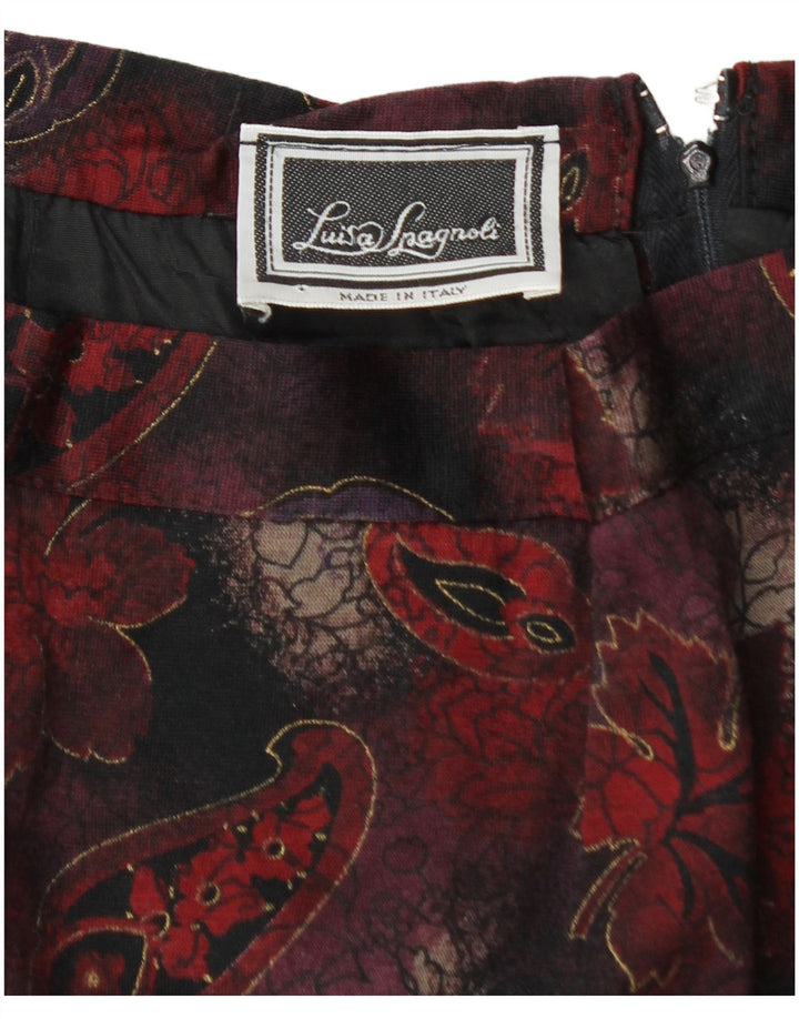 LUISA SPAGNOLI Blyantnederdel til kvinder W28 Medium Burgundy Paisley