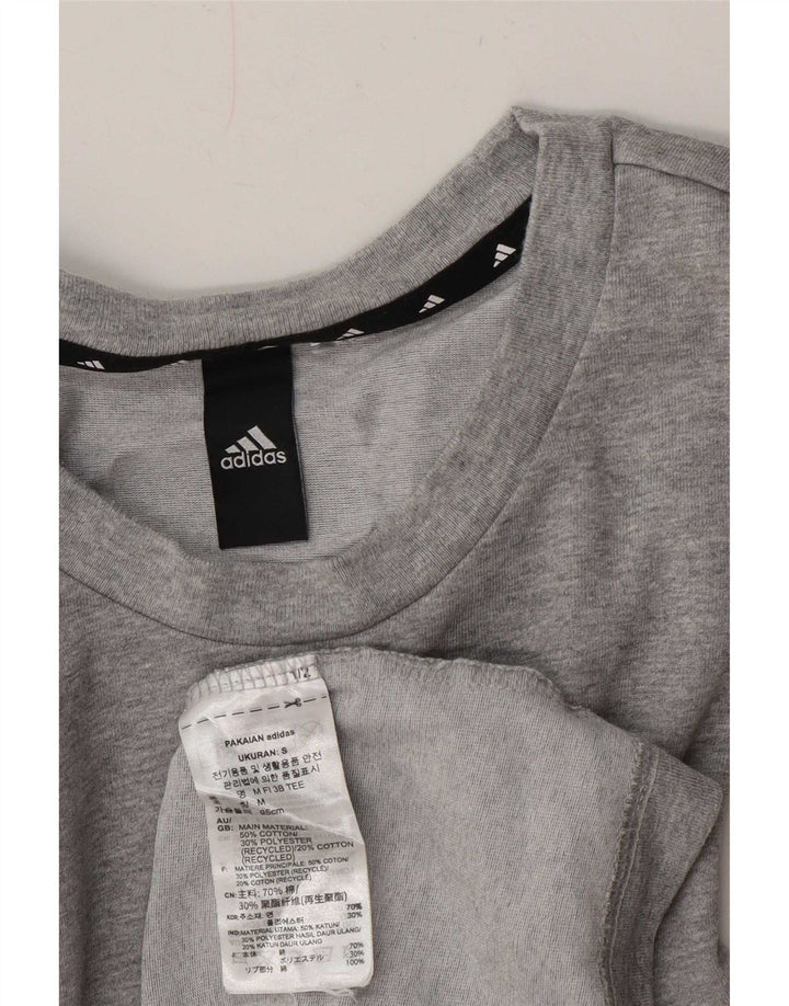 Adidas Herre Grafisk T-Shirt Top Stor Grå Bomuld