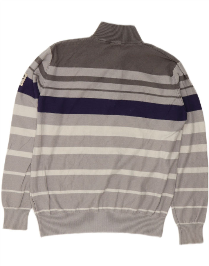 MURPHY & NYE Herre grafisk lynlås-hals sweater Stor grå farveblok