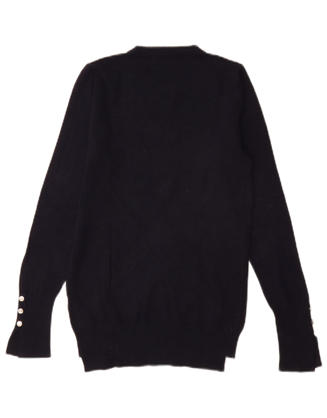 ZARA Womens Crew Neck Jumper Sweater UK 8 Small Navy Blue Viscose