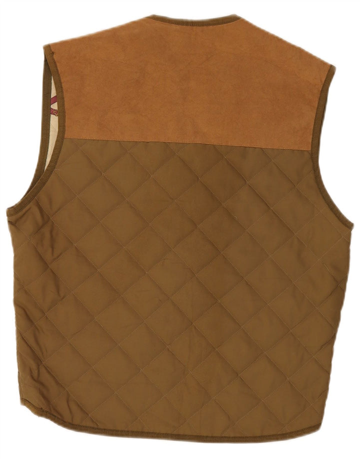 Casucci Herre Quiltet Gilet UK 36 Small Khaki Polyester