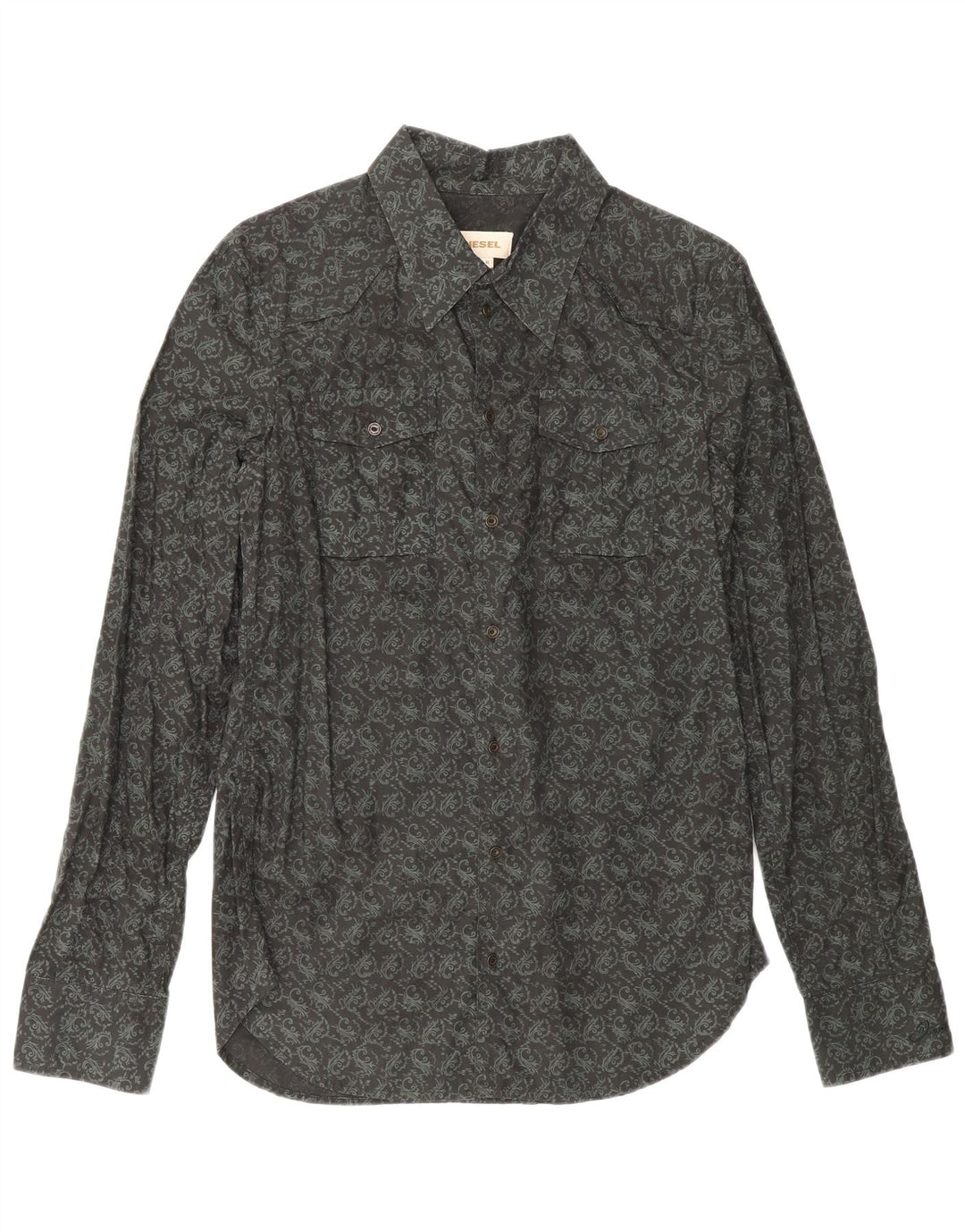 Diesel Herreskjorte Medium Sort Paisley Bomuld