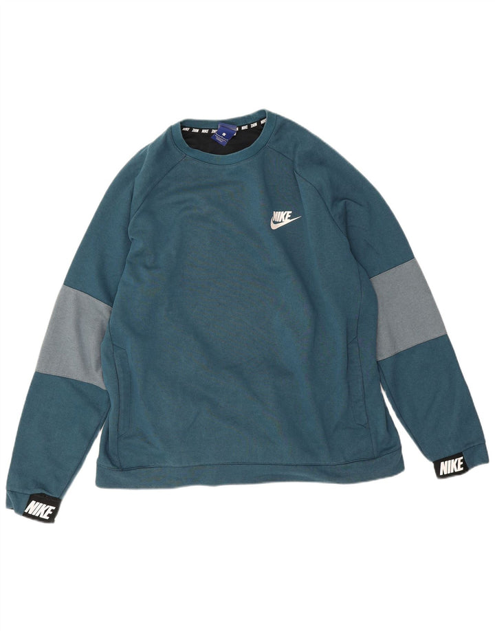 Nike Sweatshirt Jumper til mænd Large Blue Colourblock