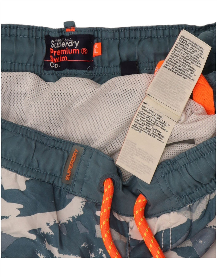 Superdry Badeshorts til mænd XL Blå Camouflage Polyester