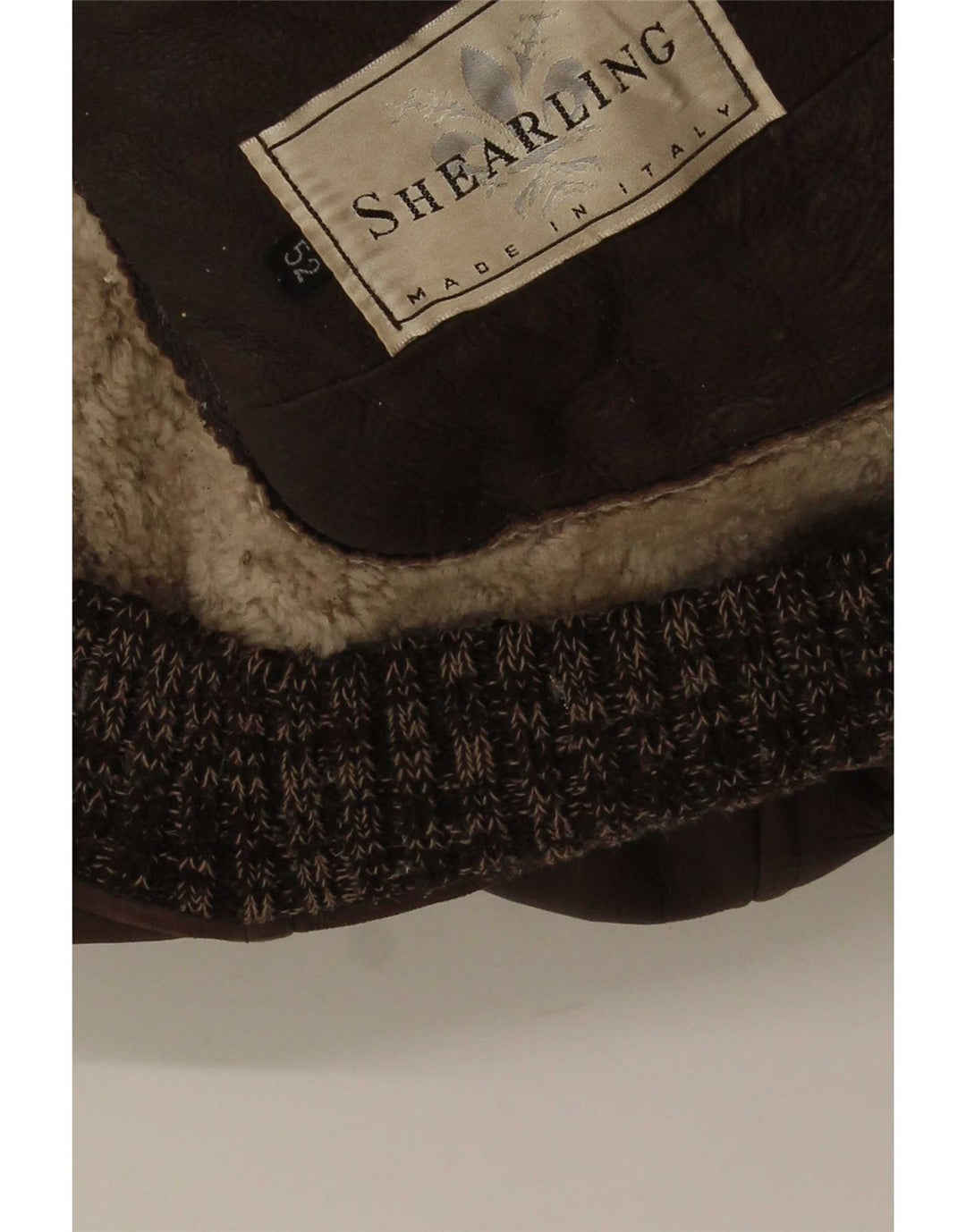 Vintage Herre Shearling Jacket IT 52 XL Brun Flecked
