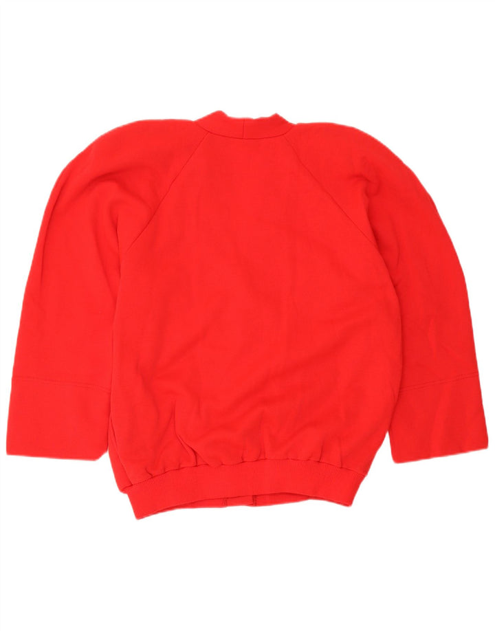 Vintage dame cardigan sweater UK 10 lille rød bomuld