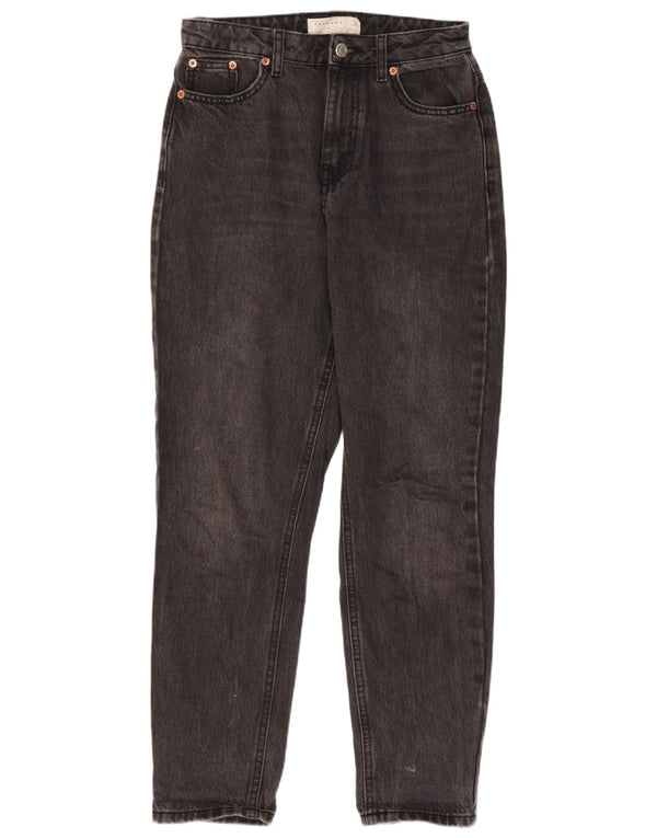 Topshop Womens Mom High Waist Tapered Jeans UK 8 Small W26 L26 Grey Cotton