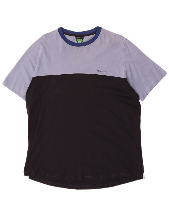 Paul Smith Herre T-Shirt Top 2XL Sort Colourblock Bomuld