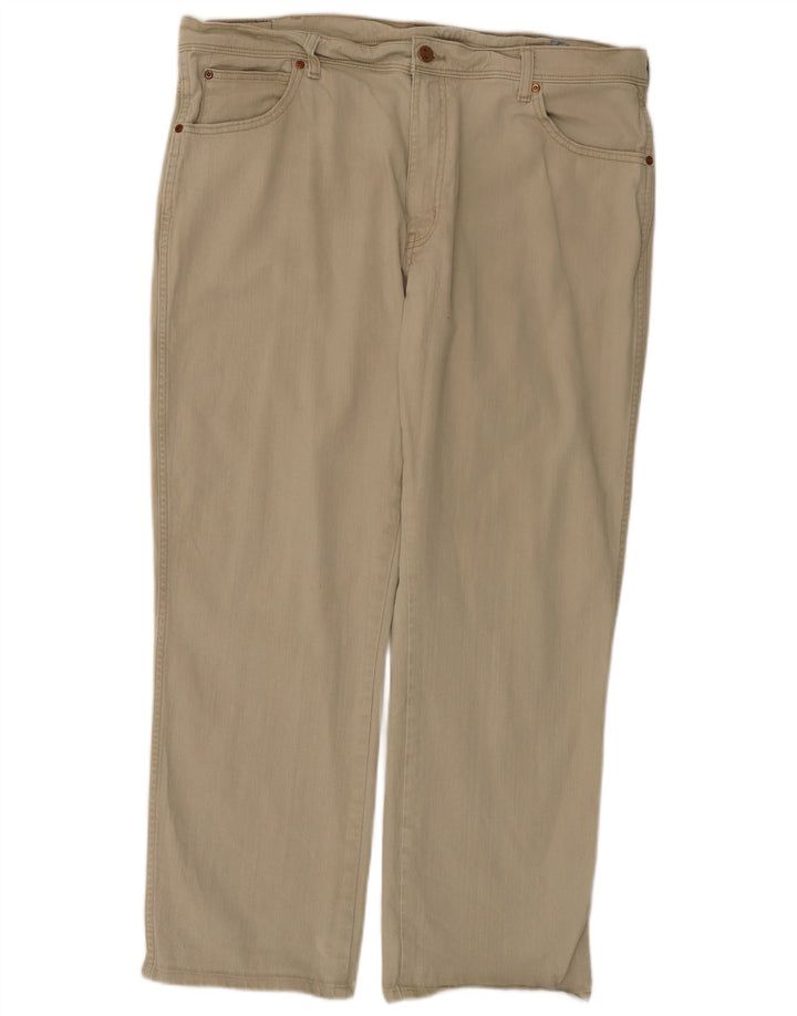 Wrangler Herre Regular Fit Straight Jeans W40 L32 Beige Bomuld