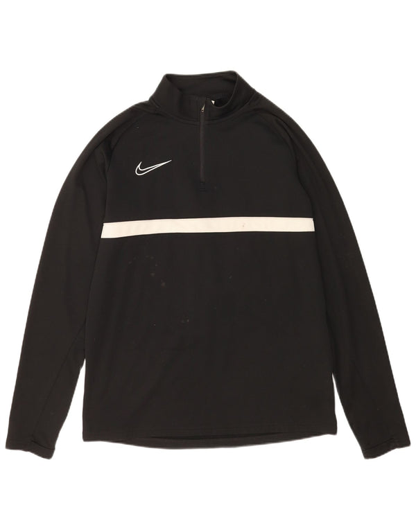 Nike Herre Dri Fit Pullover med lynlås-hals Træningsdragt Top Medium Sort Colourblock