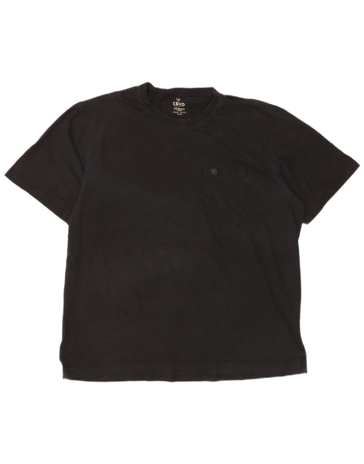 Izod Herre T-Shirt Top XL Sort Bomuld