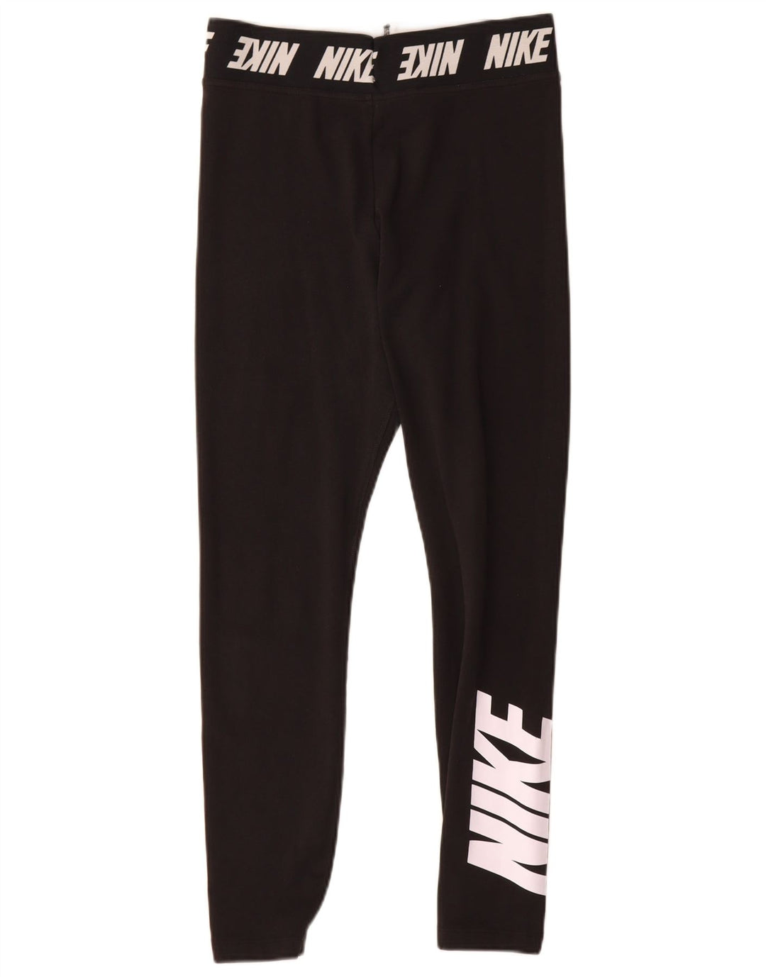 Nike Dame Grafiske Leggings UK 12 Medium Sort Bomuld