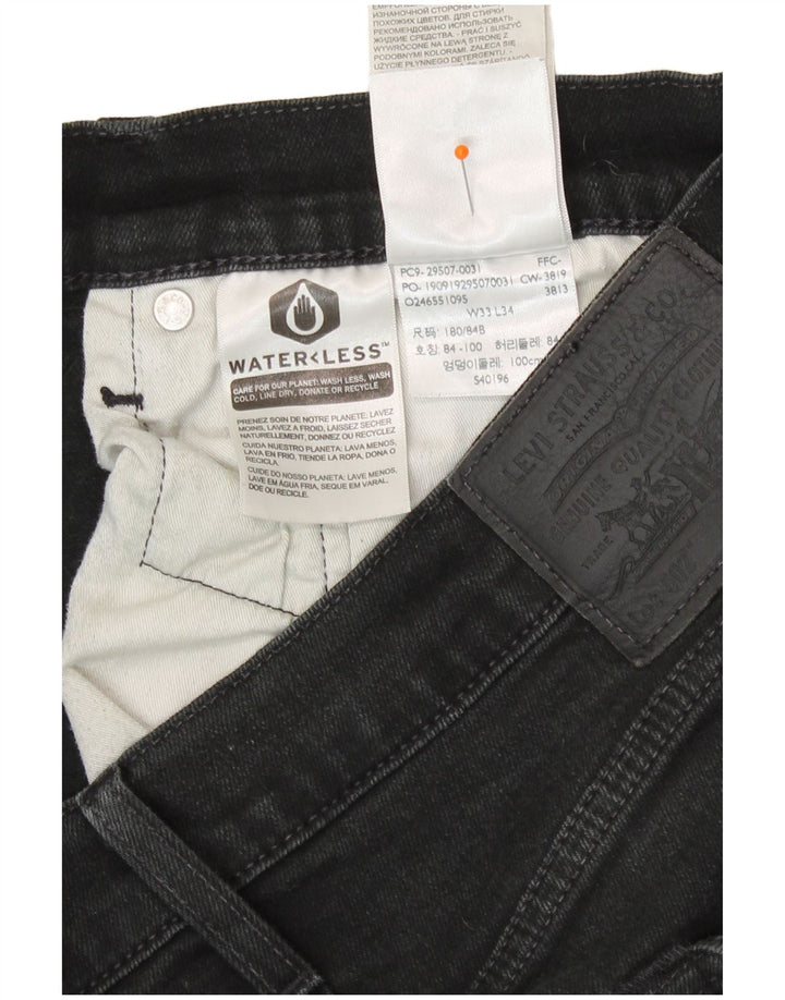 Levi's Herre 502 tilspidsede jeans W33 L31 sort bomuld