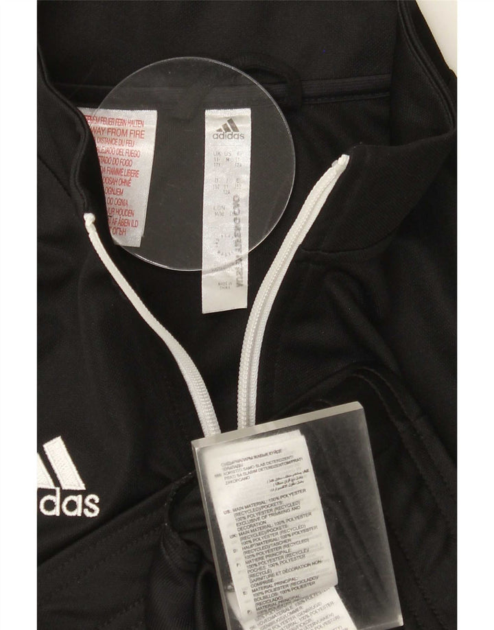 Adidas Boys Aeroready Tracksuit Topjakke 11-12 År Sort Polyester