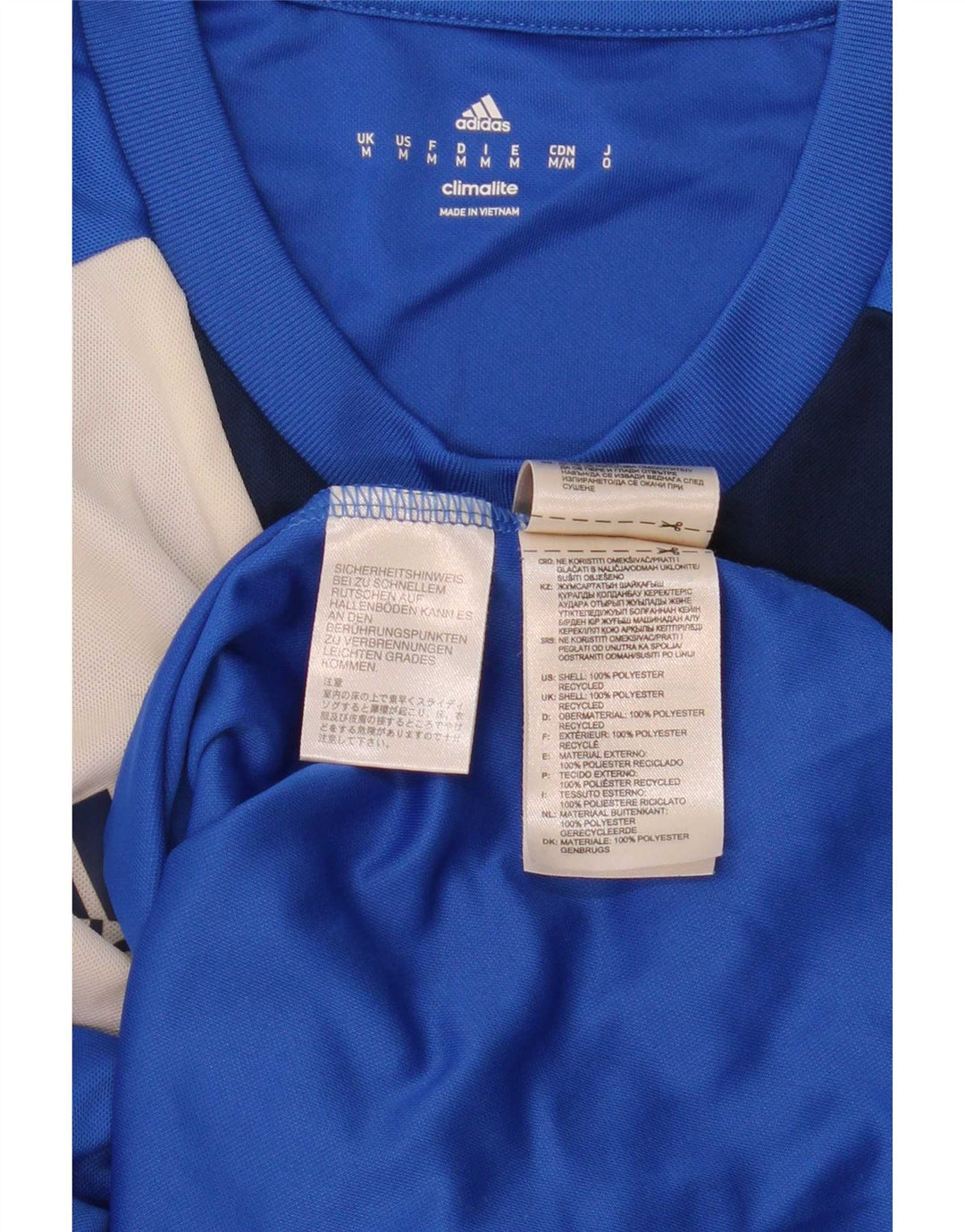Adidas Herre Climalite Top Langærmet Medium Blue Colourblock Polyester