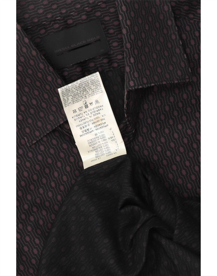 Diesel Herreskjorte IT 48 Medium Bourgogne Geometrisk Bomuld