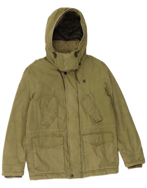 G-STAR Herre Hooded Utility Jacket UK 36 Small Khaki Cotton