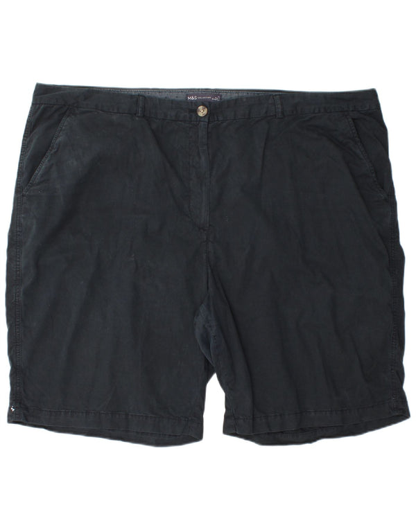 Marks & Spencer Chino-shorts til kvinder UK 24 4XL W48 Marineblå Bomuld