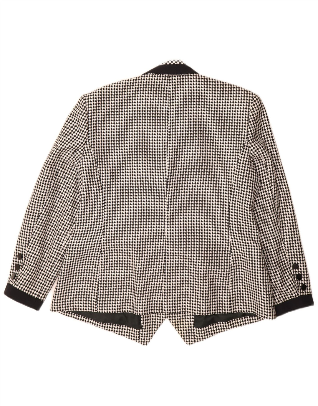 Hardob Dame Dobbeltradet Blazer Jacket UK 20 2XL Sort Houndstooth