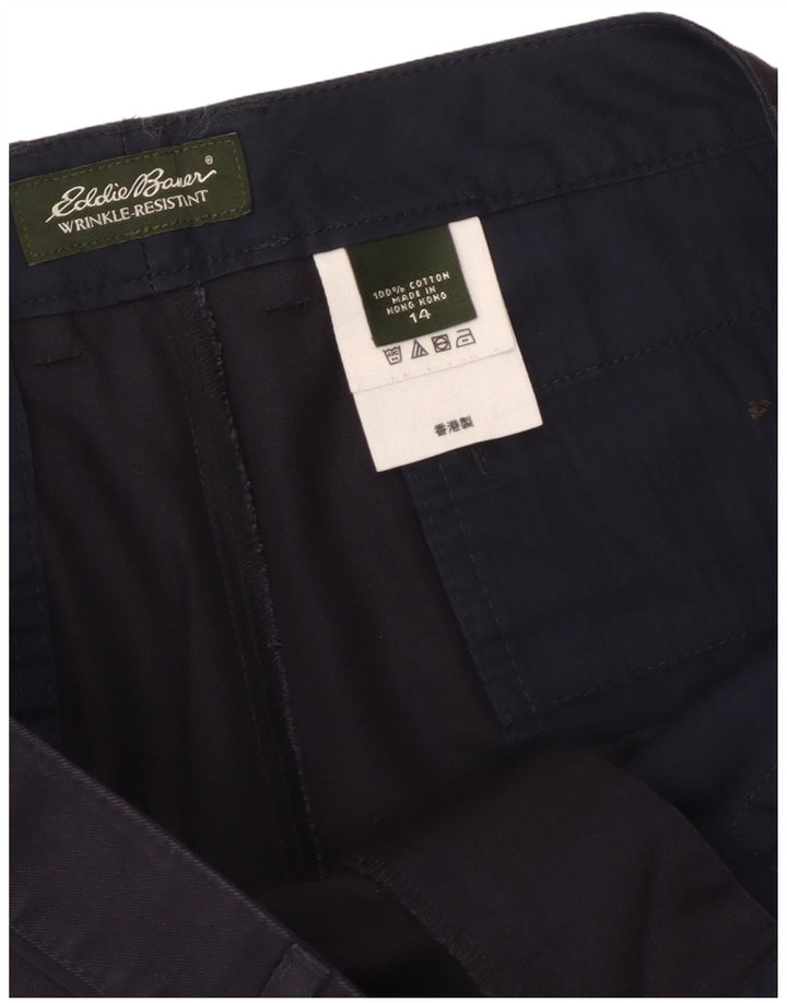 EDDIE BAUER Casual Shorts til kvinder US 14 XL W36 Marineblå Bomuld