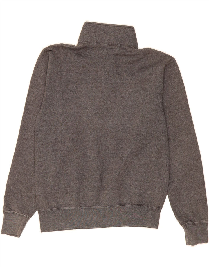 CHAMPION Mens Graphic Zip Neck Sweatshirt Jumper Small Grey Vintage Champion and Second-Hand Champion from Messina Hembry 