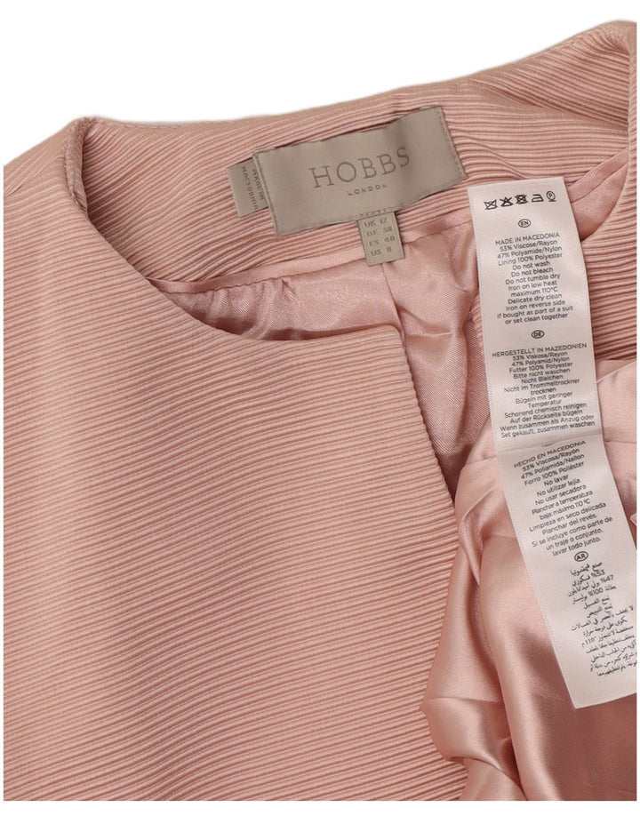 Hobbs Womens Crop Open Blazer Jacket UK 12 Medium Pink Viscose