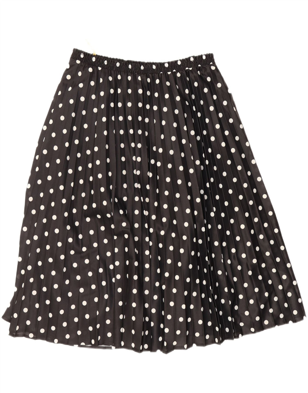VINTAGE Womens Pleated Skirt W30 Medium Black Polka Dot Polyester Vintage Vintage and Second-Hand Vintage from Messina Hembry 