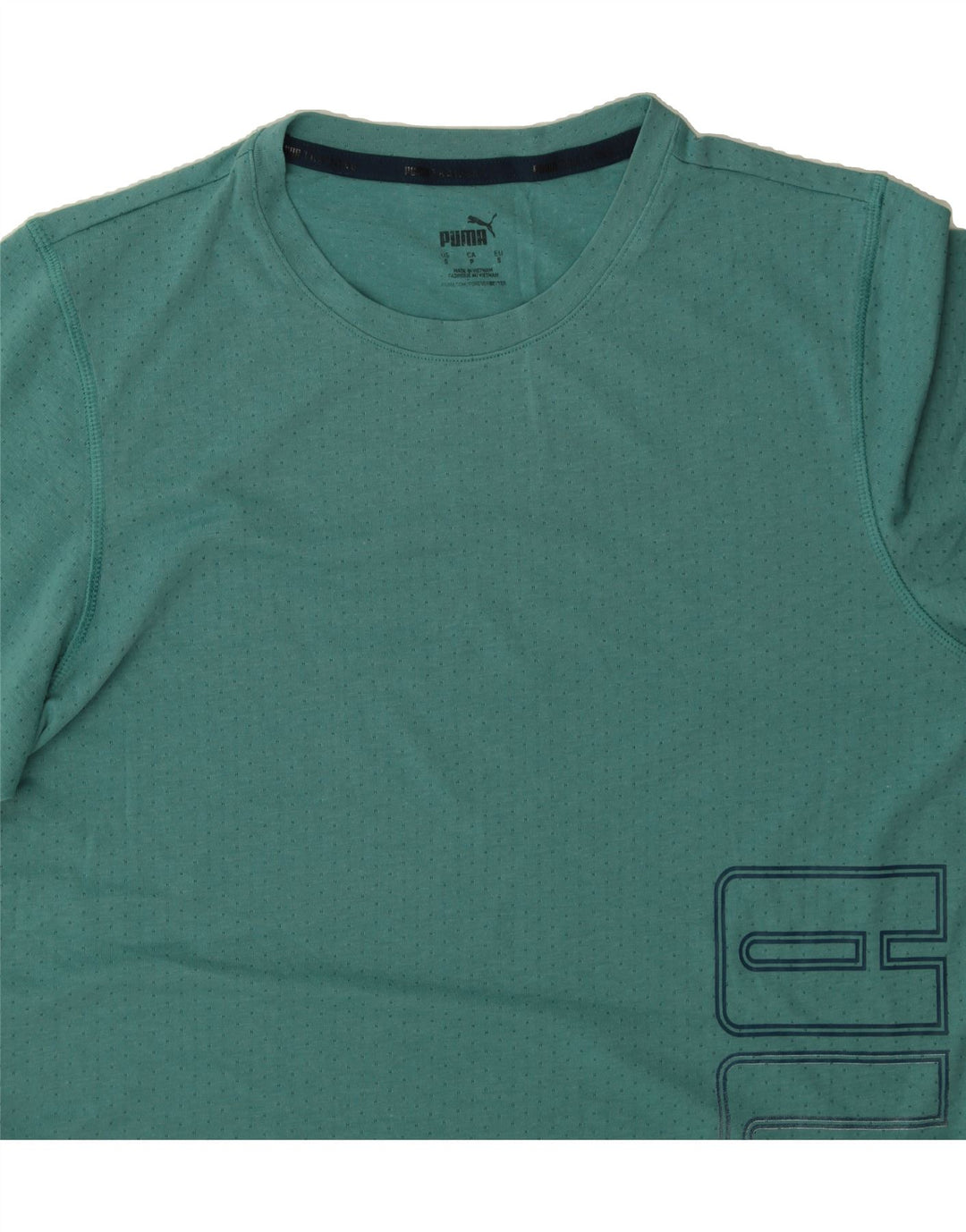 PUMA Mens Graphic T-Shirt Top Small Turquoise Polyester Vintage Puma and Second-Hand Puma from Messina Hembry 