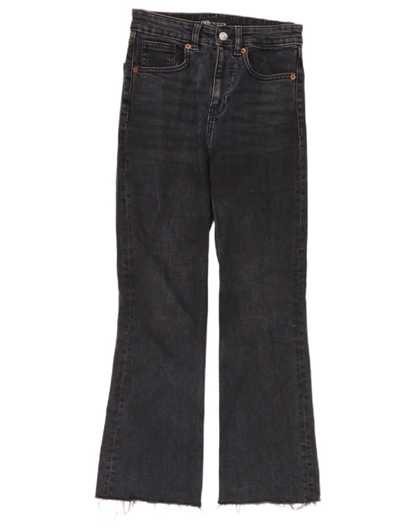 Zara Dame Flared Jeans EU 38 Small W28 L26 Sort