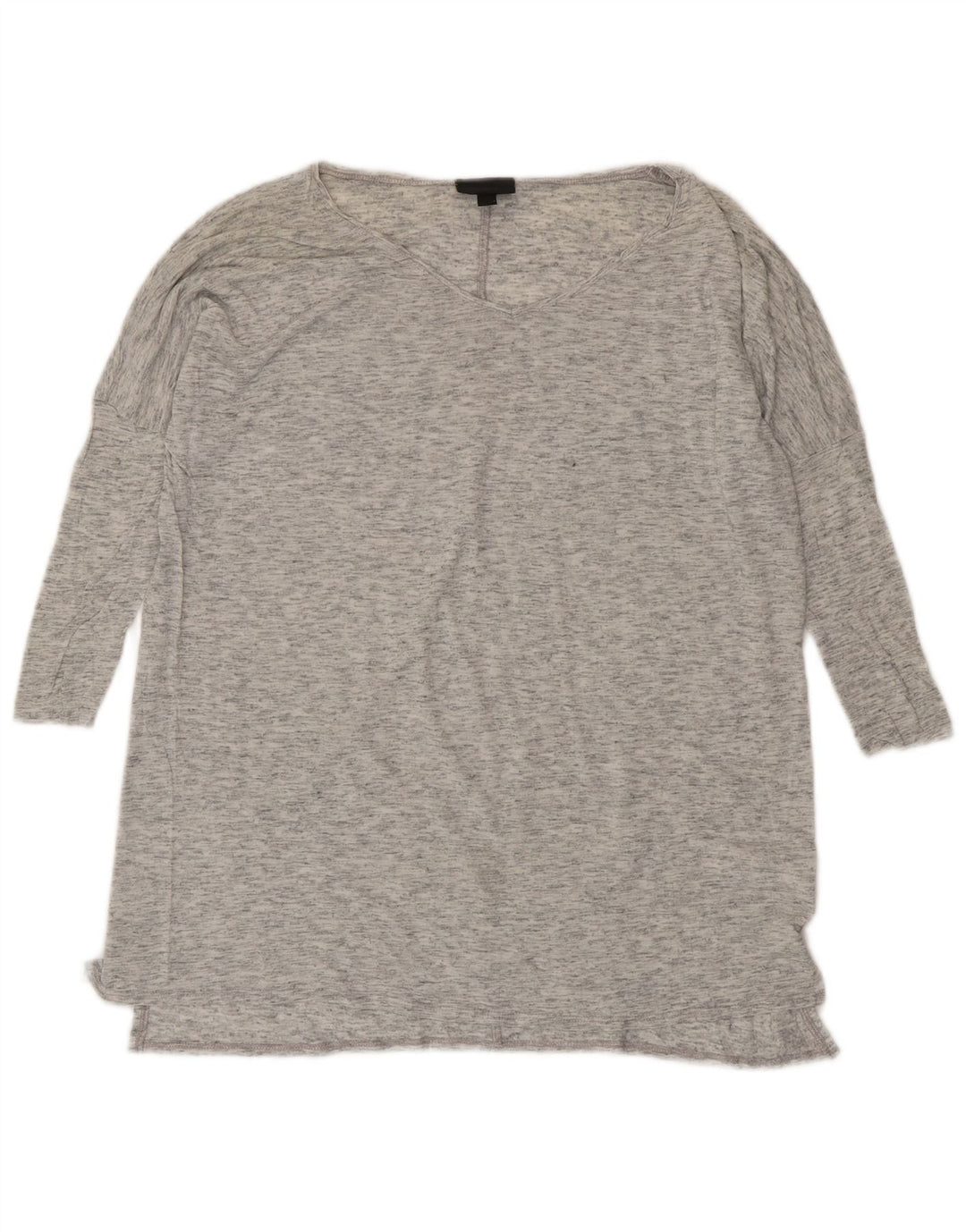 Topshop Dame Oversized Top 3/4 ærme UK 8 Small Grey Flecked Viscose