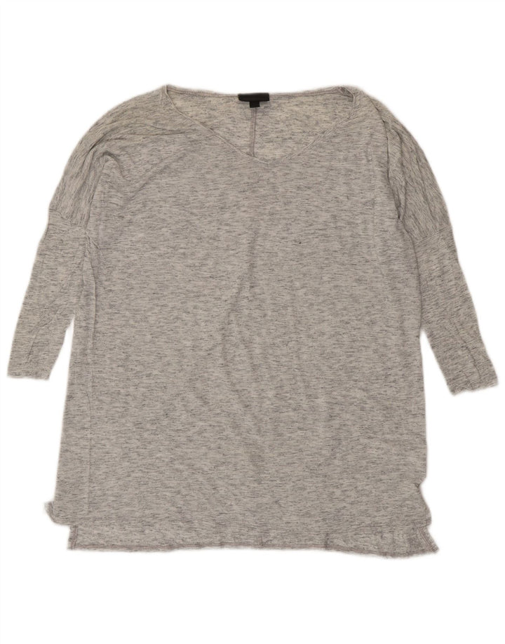 Topshop Dame Oversized Top 3/4 ærme UK 8 Small Grey Flecked Viscose