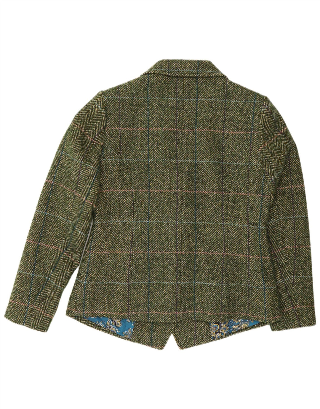 Joe Browns Dame 5 Button Blazer Jacket UK 14 Large Green Houndstooth