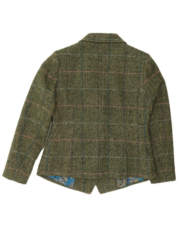 Joe Browns Dame 5 Button Blazer Jacket UK 14 Large Green Houndstooth