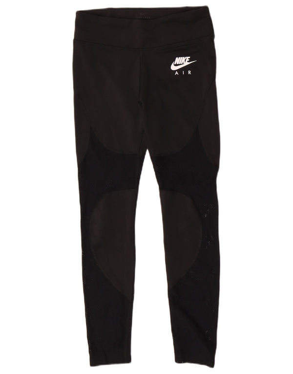 Nike Dame Dri Fit Grafiske Leggings UK 12 Medium Sort Polyester
