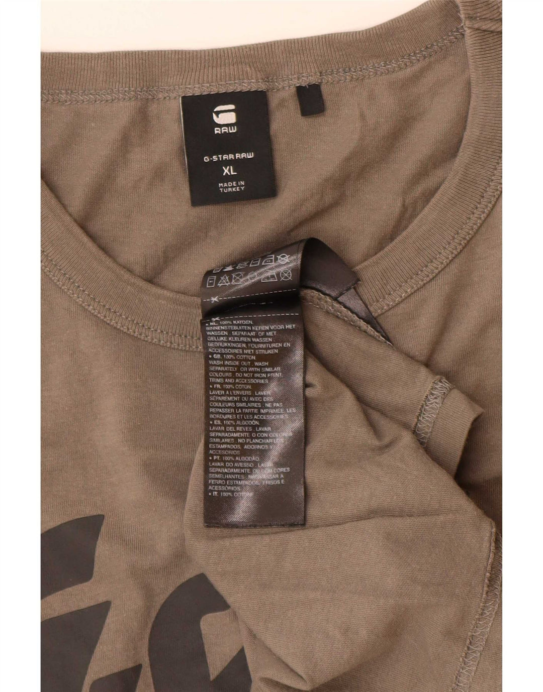 G-Star Herre Grafisk T-Shirt Top XL Grå Bomuld